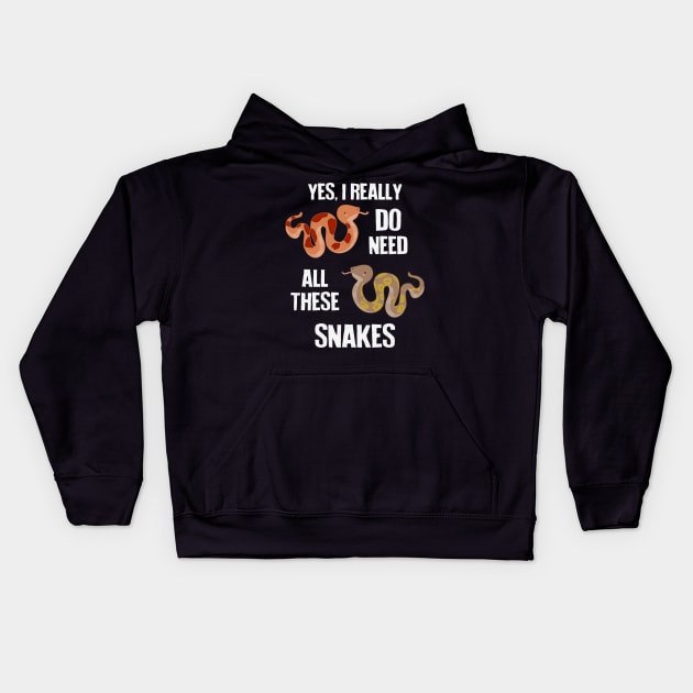 Need All These Snakes Kids Hoodie by Psitta